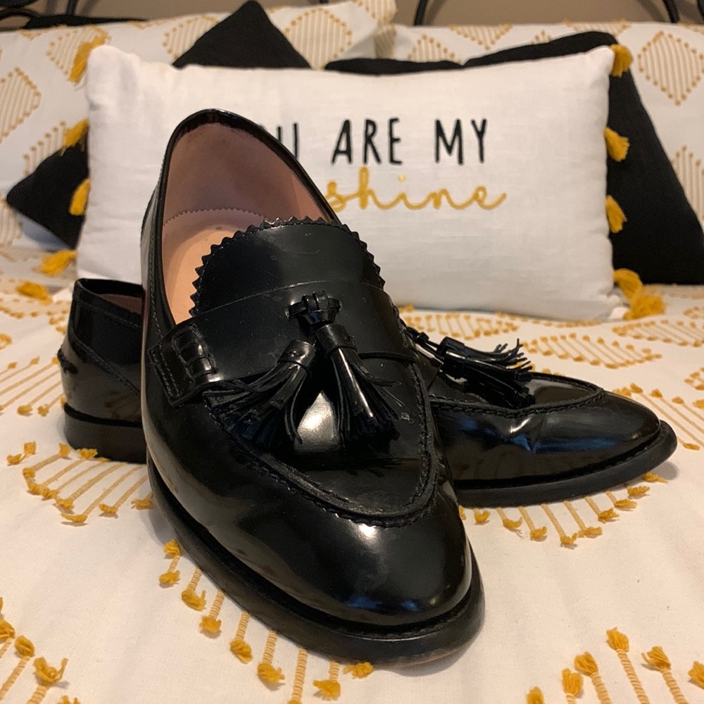 J. Crew - Academy Tassel Loafer, Size 8.5, Black Patent